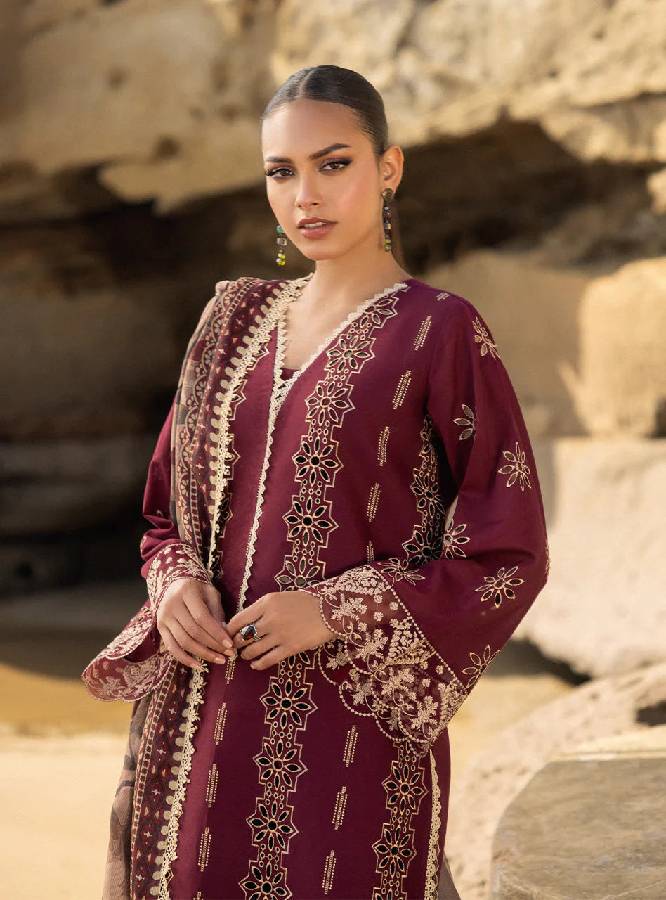 Zainab Chottani Embroidered Chikankari Lawn 3Pc Suit D-01B Aysel