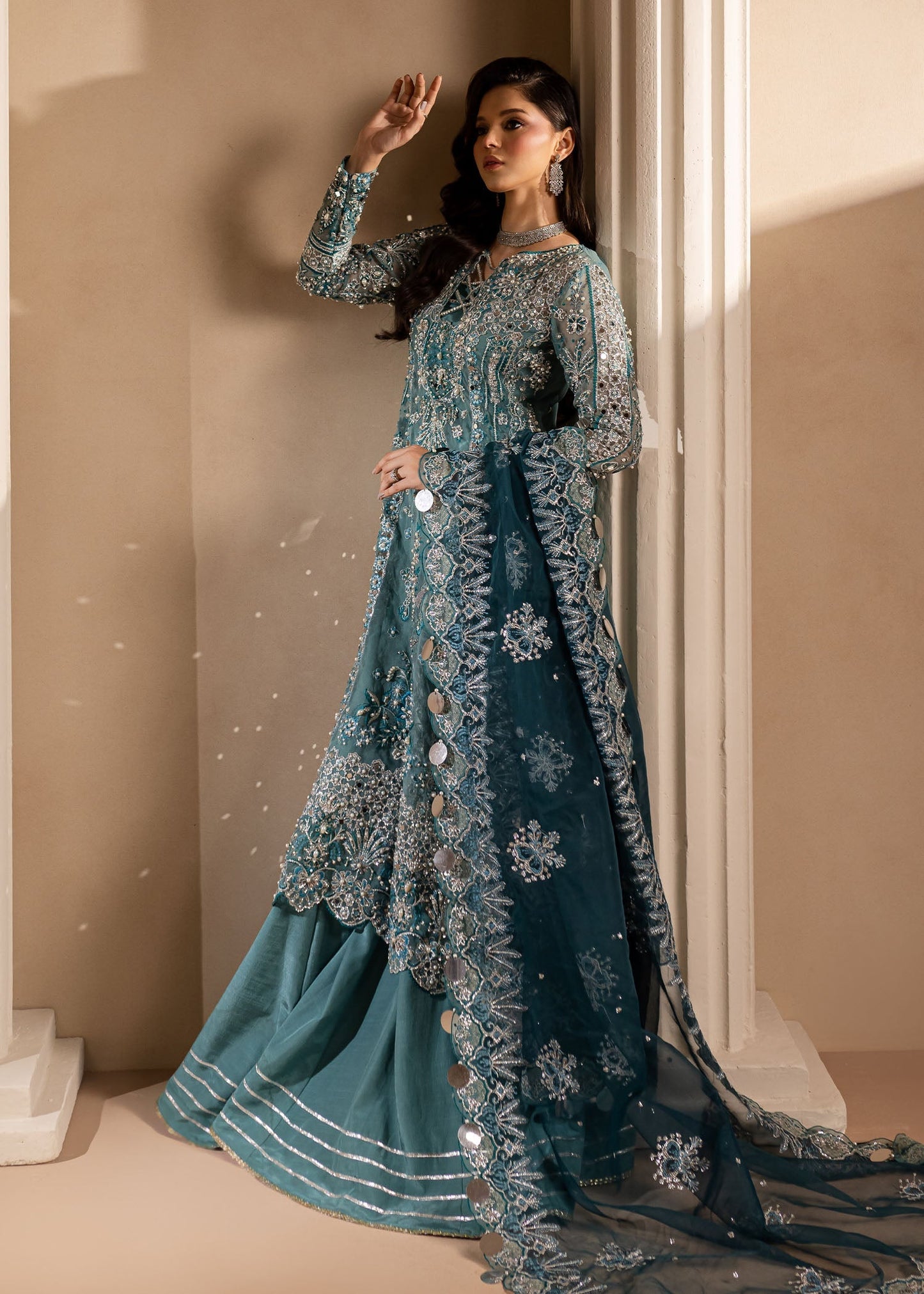 Lamhay by Maria Osama Khan Embroidered Organza 3Pc Suit - Sumbul