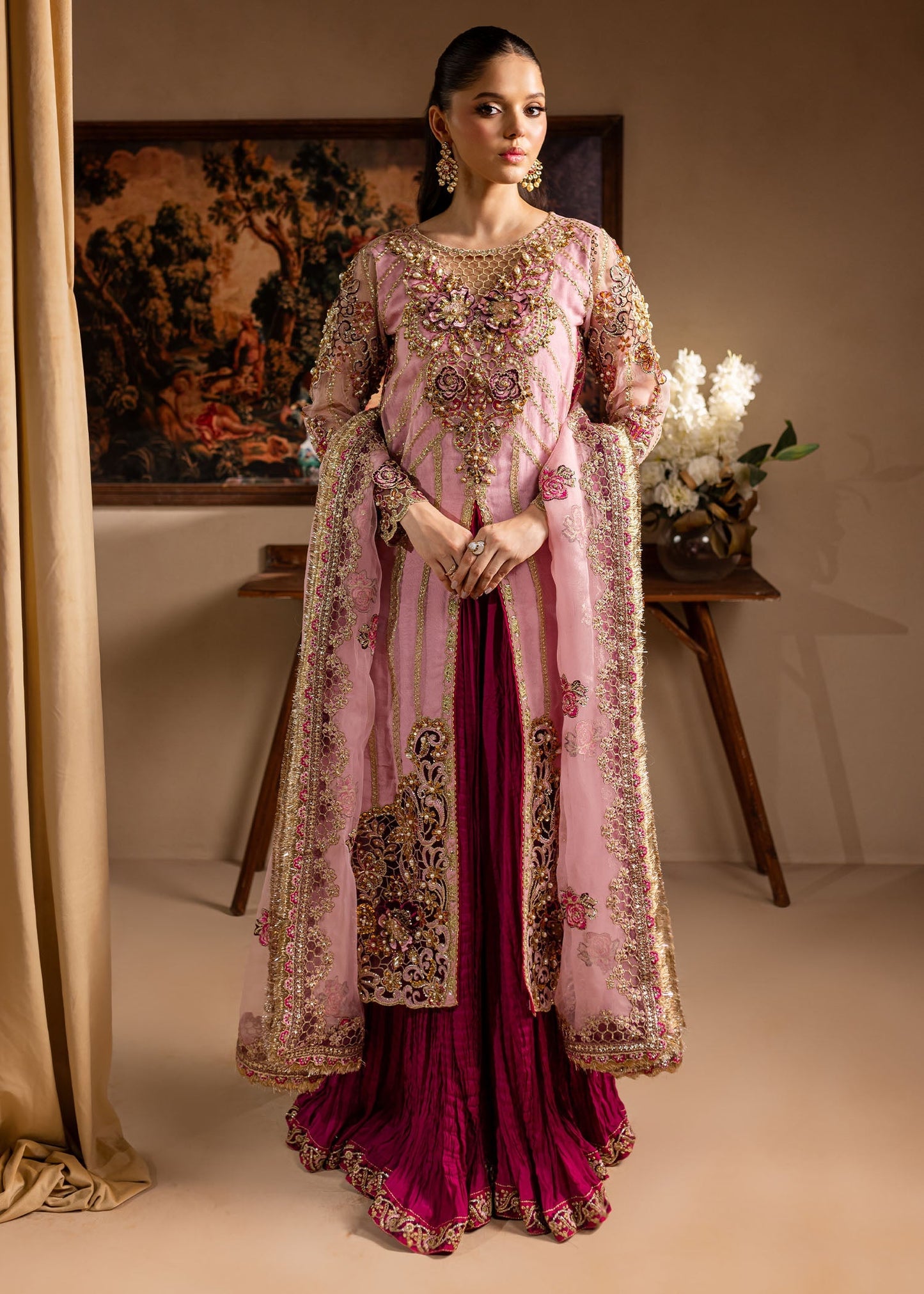 Lamhay by Maria Osama Khan Embroidered Organza 3Pc Suit - Zarmina