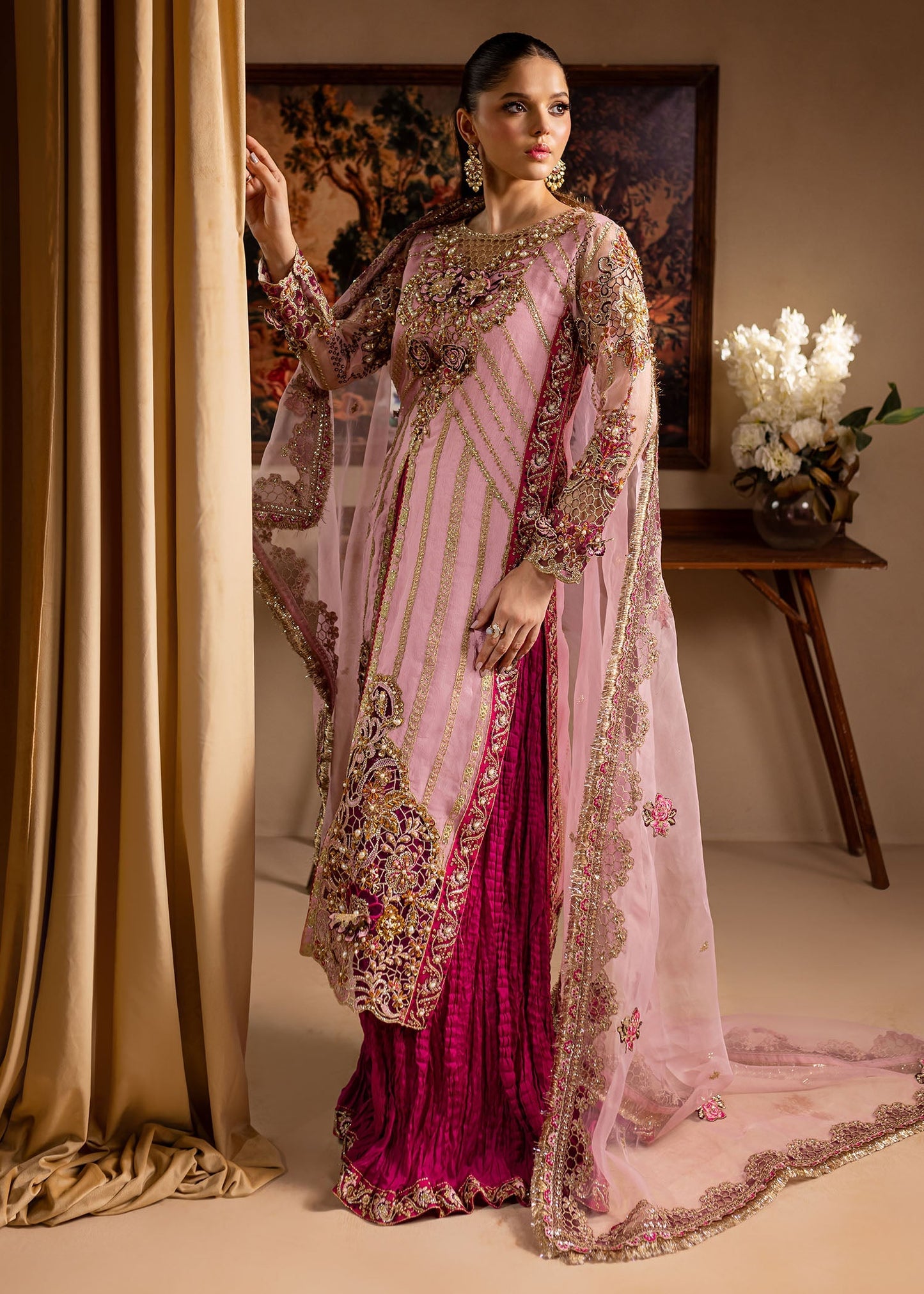 Lamhay by Maria Osama Khan Embroidered Organza 3Pc Suit - Zarmina