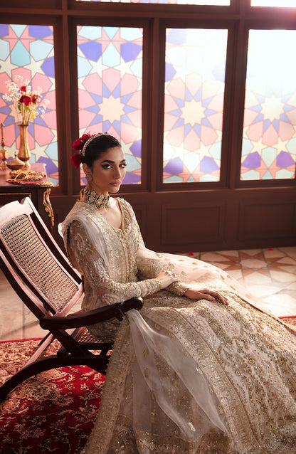 Zevk Afsanah Luxury Embroidered Net 3Pc Suit - Alif