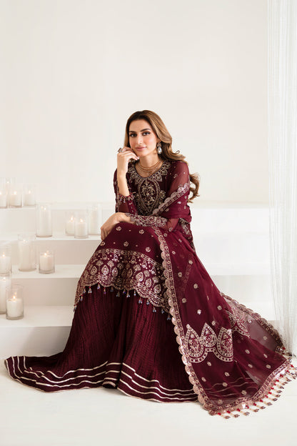 Alizeh Fashion Reena Handcrafted Chiffon 3Pc Suit AF-HM-4009-Meadow