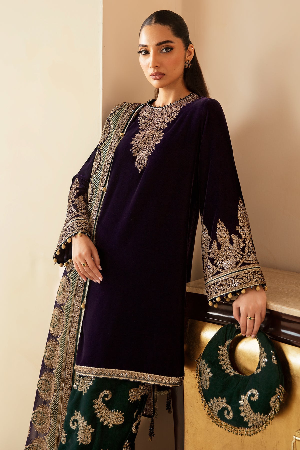 JAZMIN__Embroidered Velvet Formal VF-2030