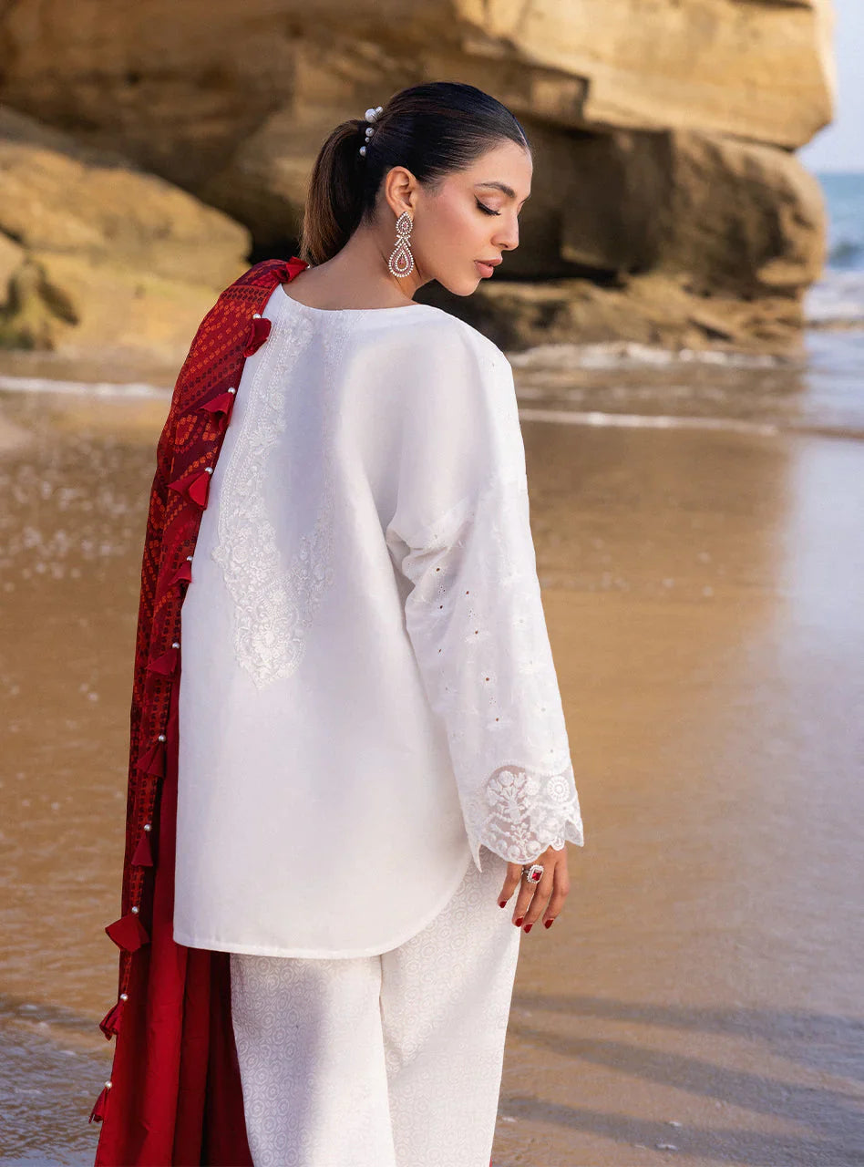 Zainab Chottani Embroidered Chikankari Lawn 3Pc Suit D-03A Chunari