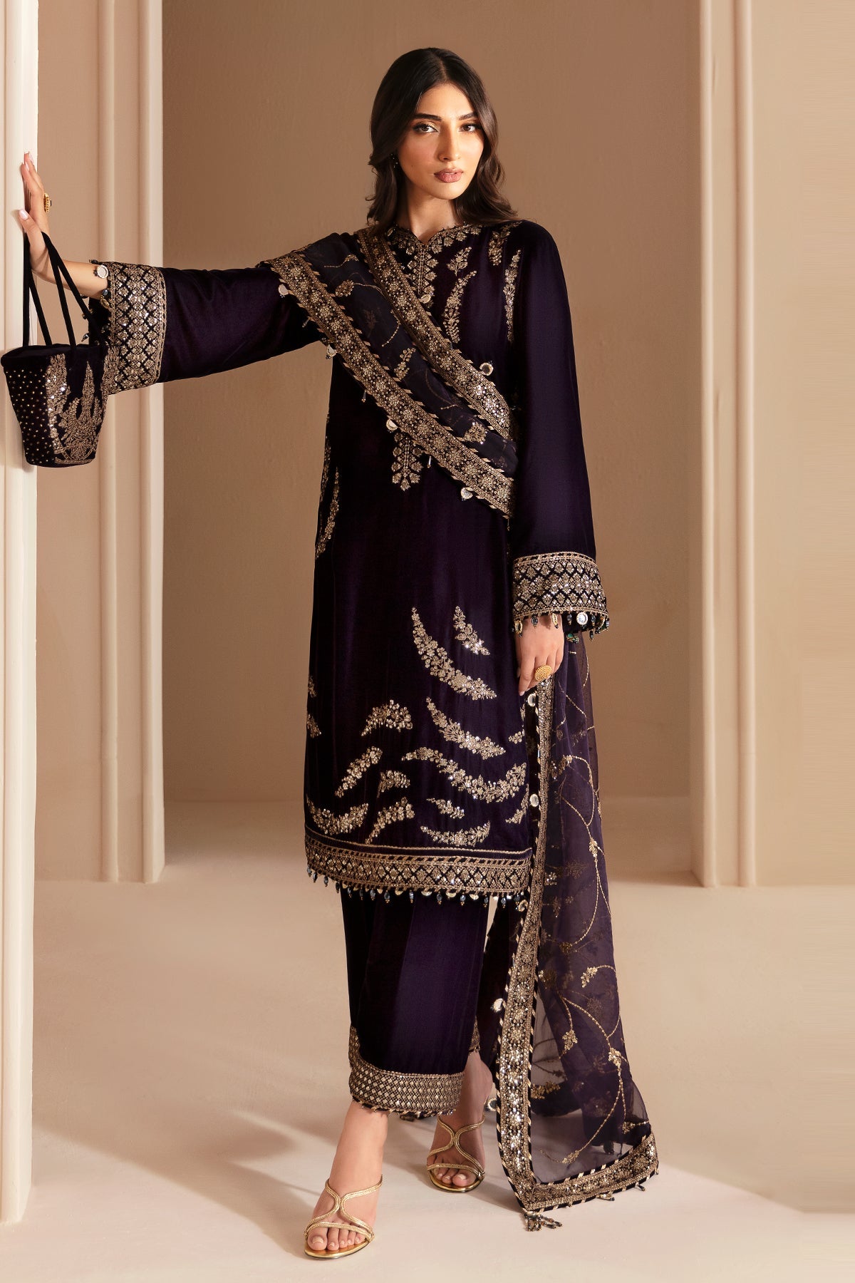 JAZMIN__Embroidered Velvet Formal VF-2026