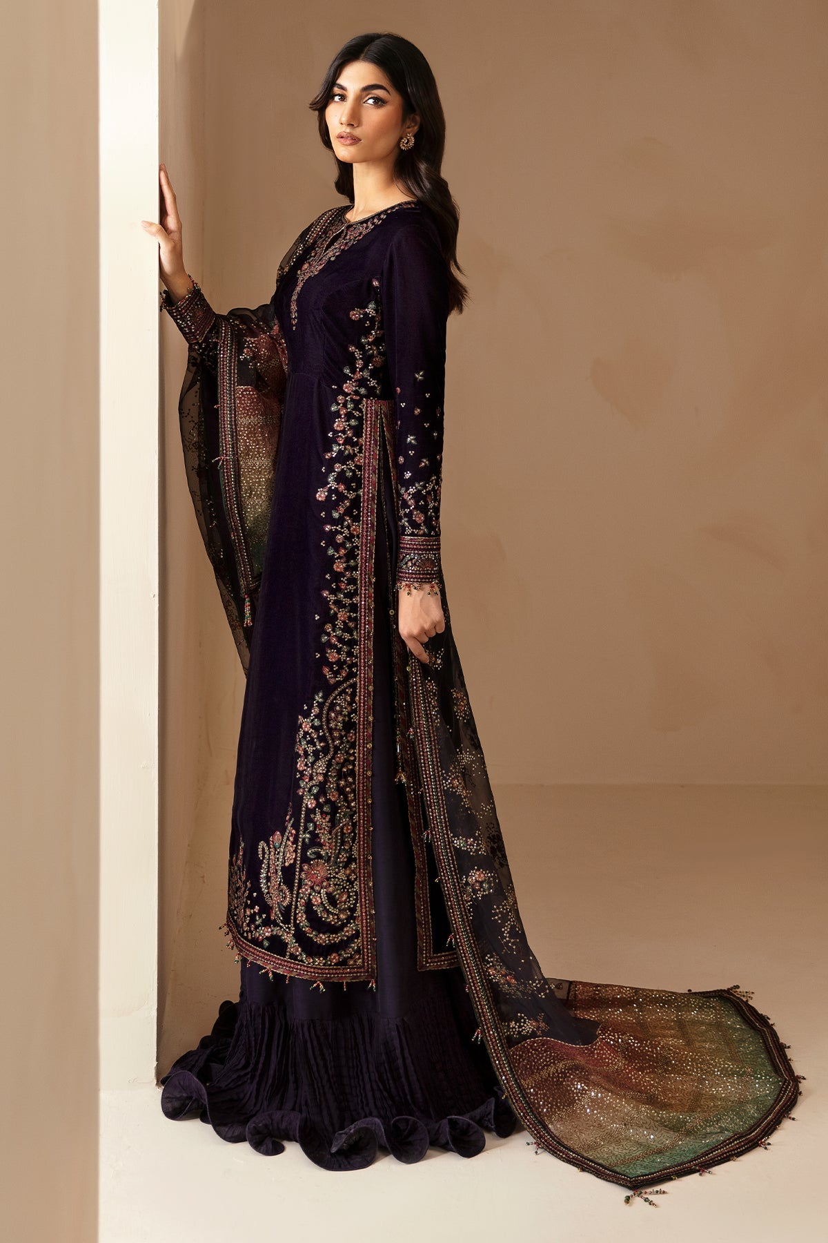 JAZMIN__Embroidered Velvet Formal VF-2027