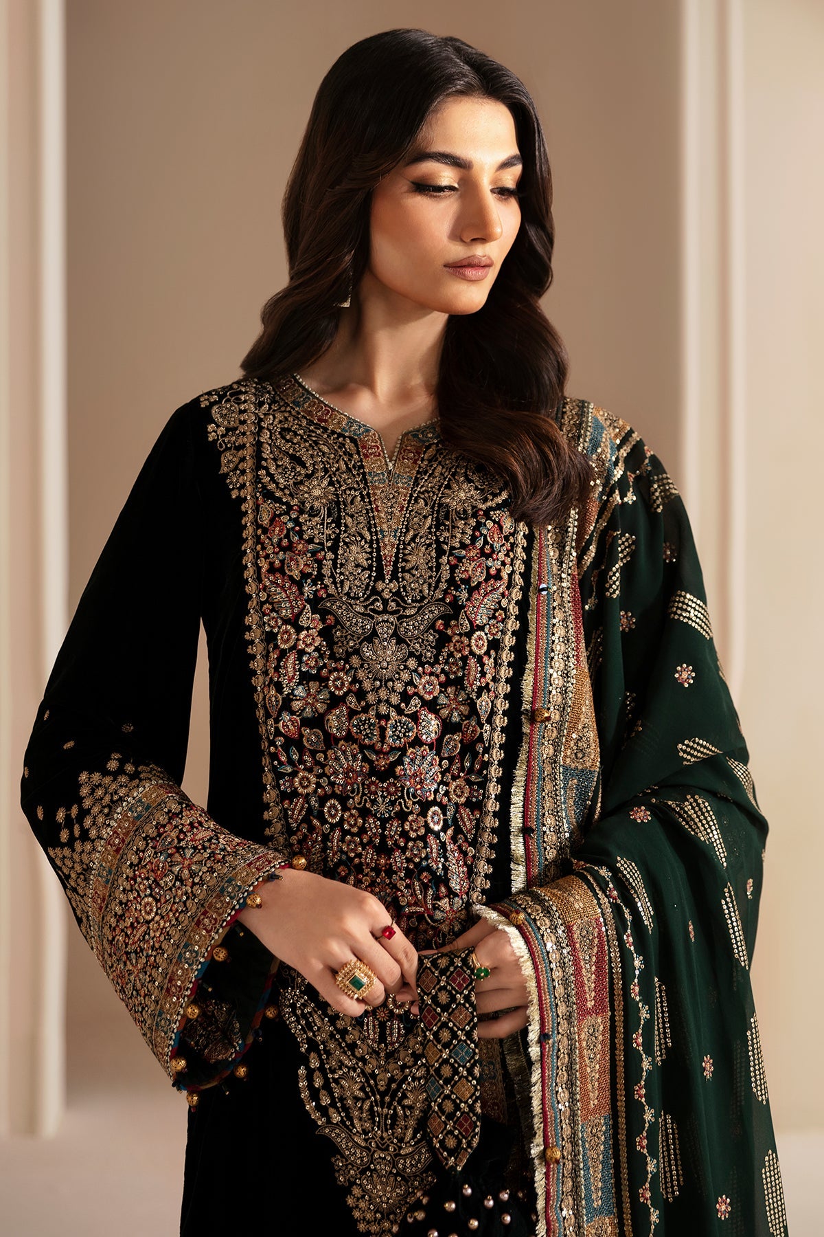 JAZMIN__Embroidered Velvet Formal VF-2025