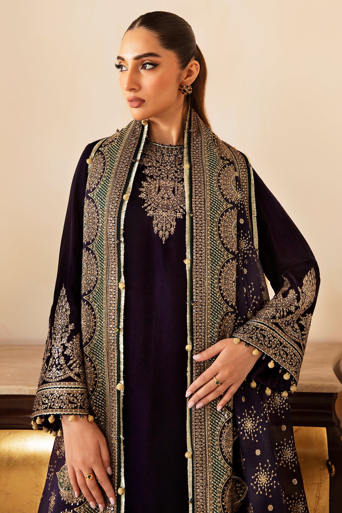 JAZMIN__Embroidered Velvet Formal VF-2030