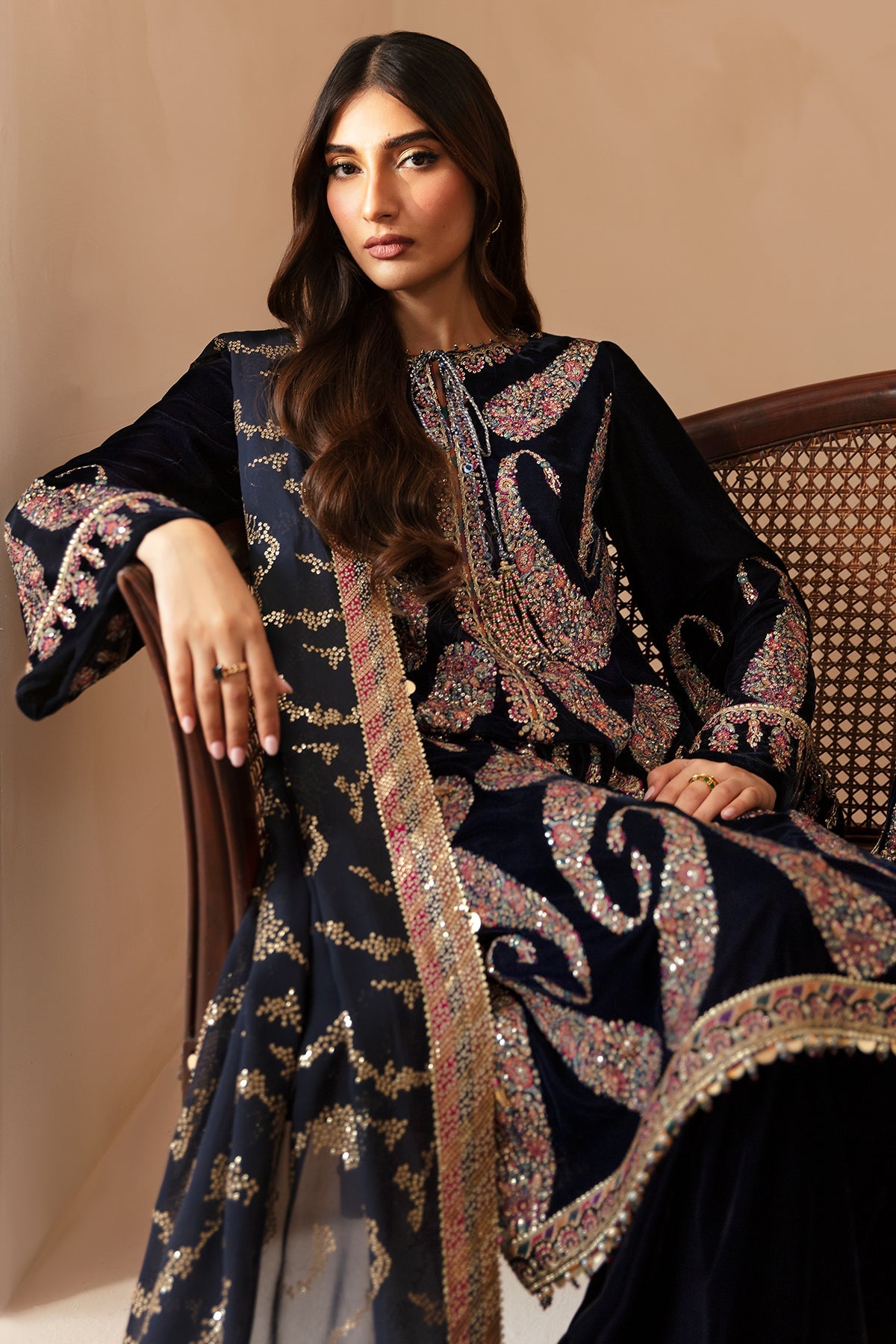 JAZMIN__Embroidered Velvet Formal VF-2024