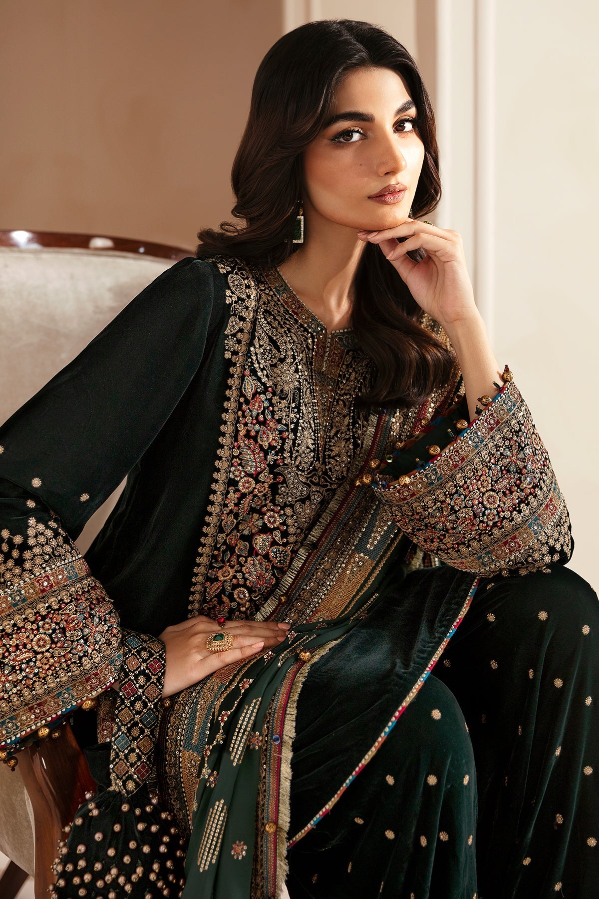 JAZMIN__Embroidered Velvet Formal VF-2025