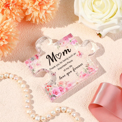 Gifts for Mum, Mothers Day Mum Birthday Gifts from Daughter Son, Decorative Acrylic Block Puzzle 3.9X3.3 Inch - Best Mummy Gifts for Mothers Day Christmas Birthday