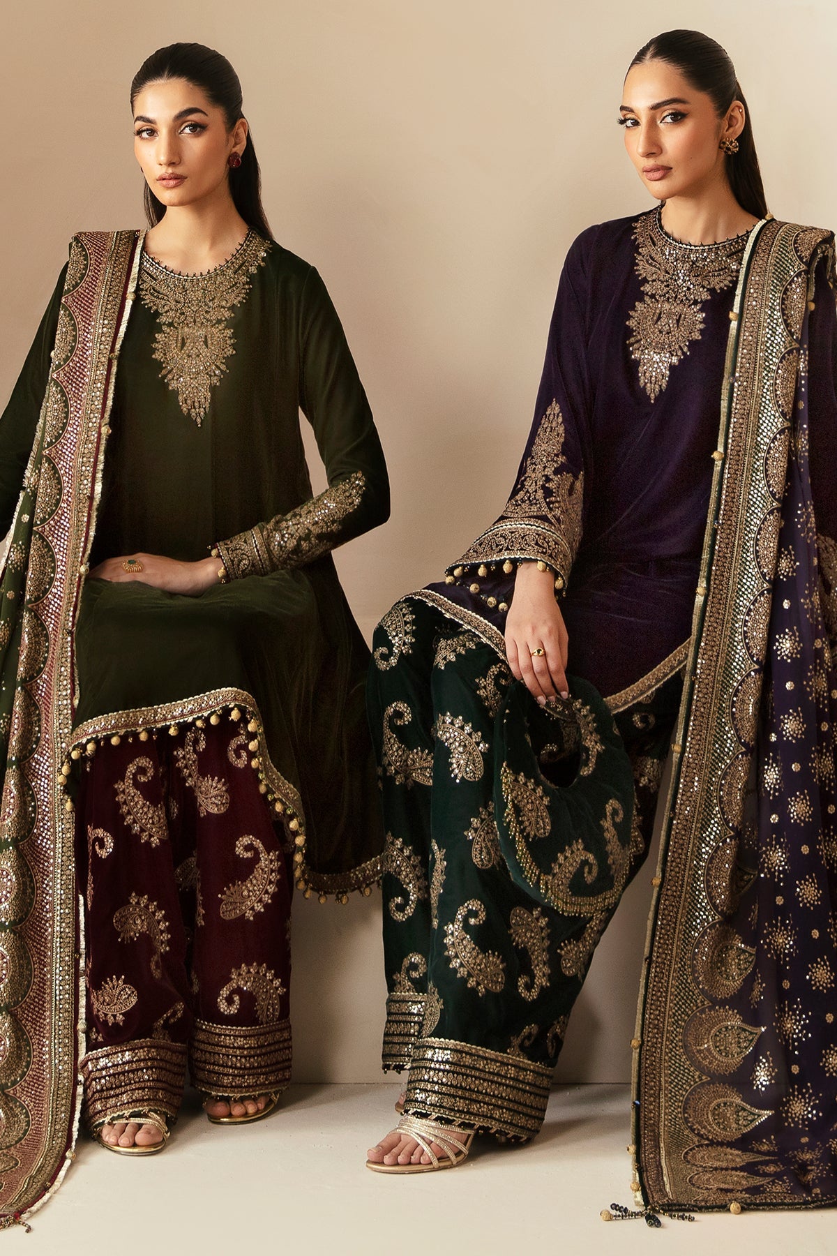 JAZMIN__Embroidered Velvet Formal VF-2030