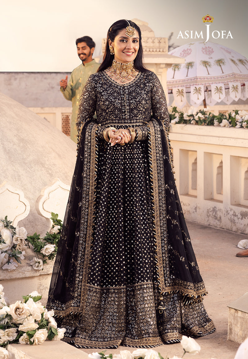 Shehnai by Asim Jofa Embroidered Chiffon Unstitched 3Pc Suit AJSH-01 - Riwayat-e-khas