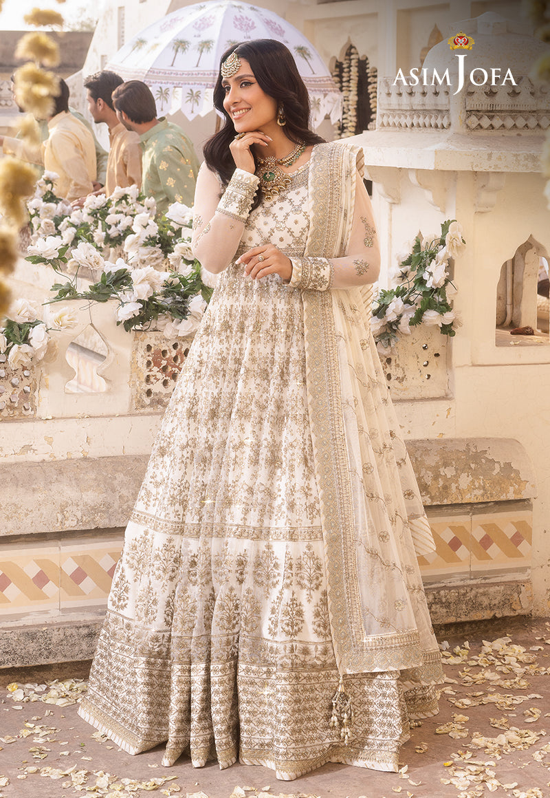 Shehnai by Asim Jofa Embroidered Net Unstitched 3Pc Suit AJSH-03 - Riwayat-e-khas