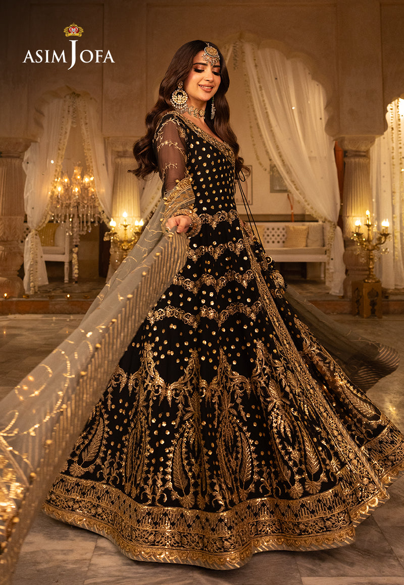 Shehnai by Asim Jofa Embroidered Net Unstitched 3Pc Suit AJSH-05 - Riwayat-e-khas