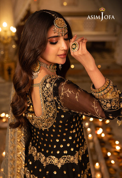 Shehnai by Asim Jofa Embroidered Net Unstitched 3Pc Suit AJSH-05 - Riwayat-e-khas