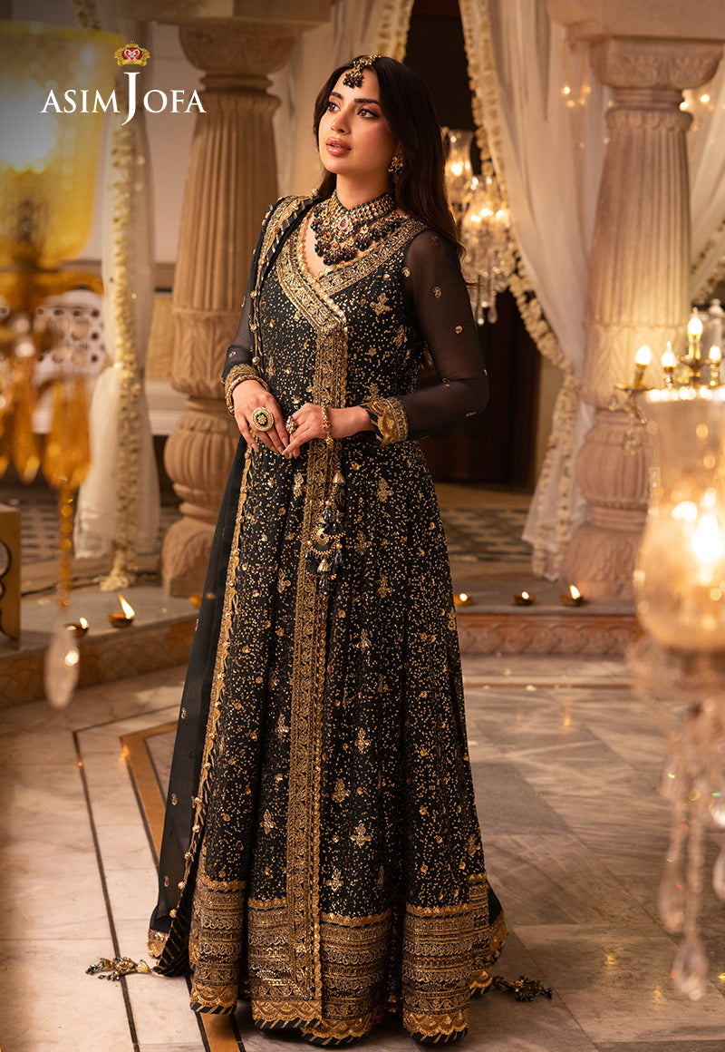 Shehnai by Asim Jofa Embroidered Net Unstitched 3Pc Suit AJSH-05 - Riwayat-e-khas