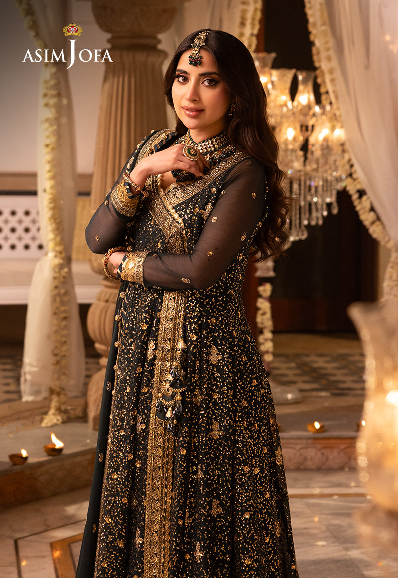 Shehnai by Asim Jofa Embroidered Net Unstitched 3Pc Suit AJSH-05 - Riwayat-e-khas