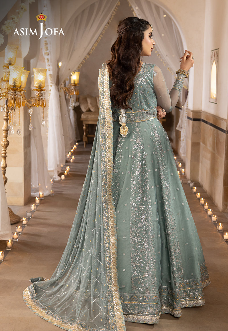 Shehnai by Asim Jofa Embroidered Chiffon Unstitched 3Pc Suit AJSH-14 - Riwayat-e-khas