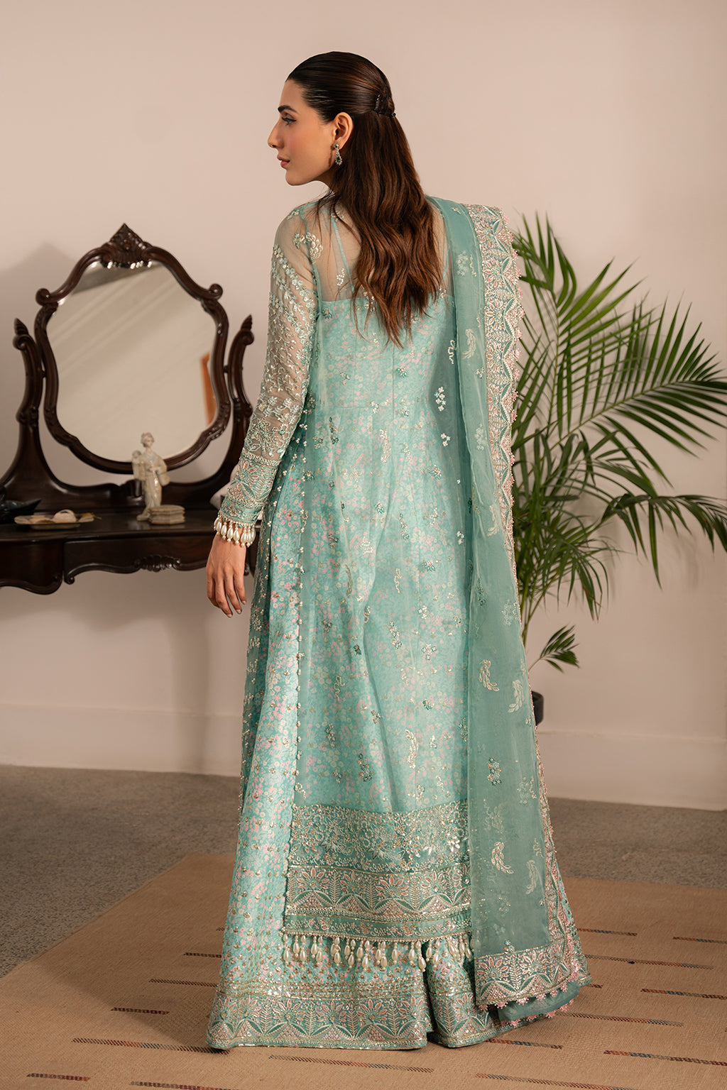 Solene by Ayzel Embroidered Organza 3Pc Suit D-01 ADELA