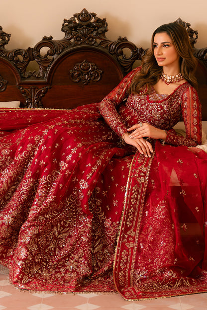 Solene by Ayzel Embroidered Organza 3Pc Suit D-04 ROSE