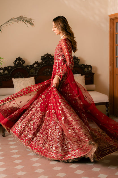 Solene by Ayzel Embroidered Organza 3Pc Suit D-04 ROSE