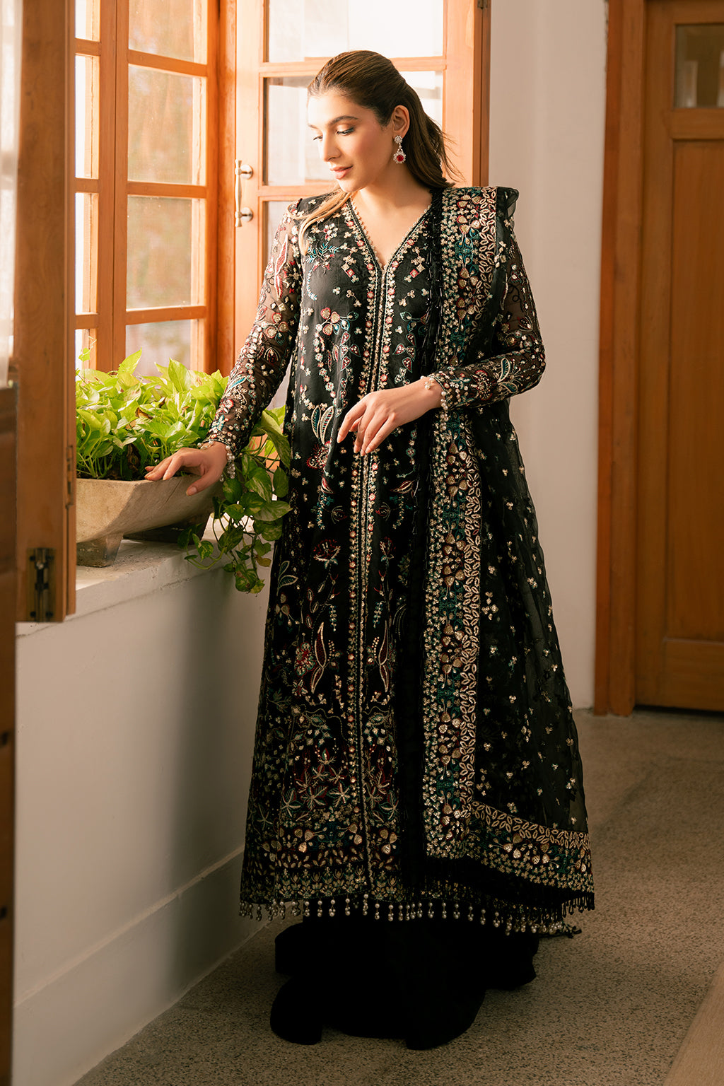 Solene by Ayzel Embroidered Organza 3Pc Suit D-06 FLEUR