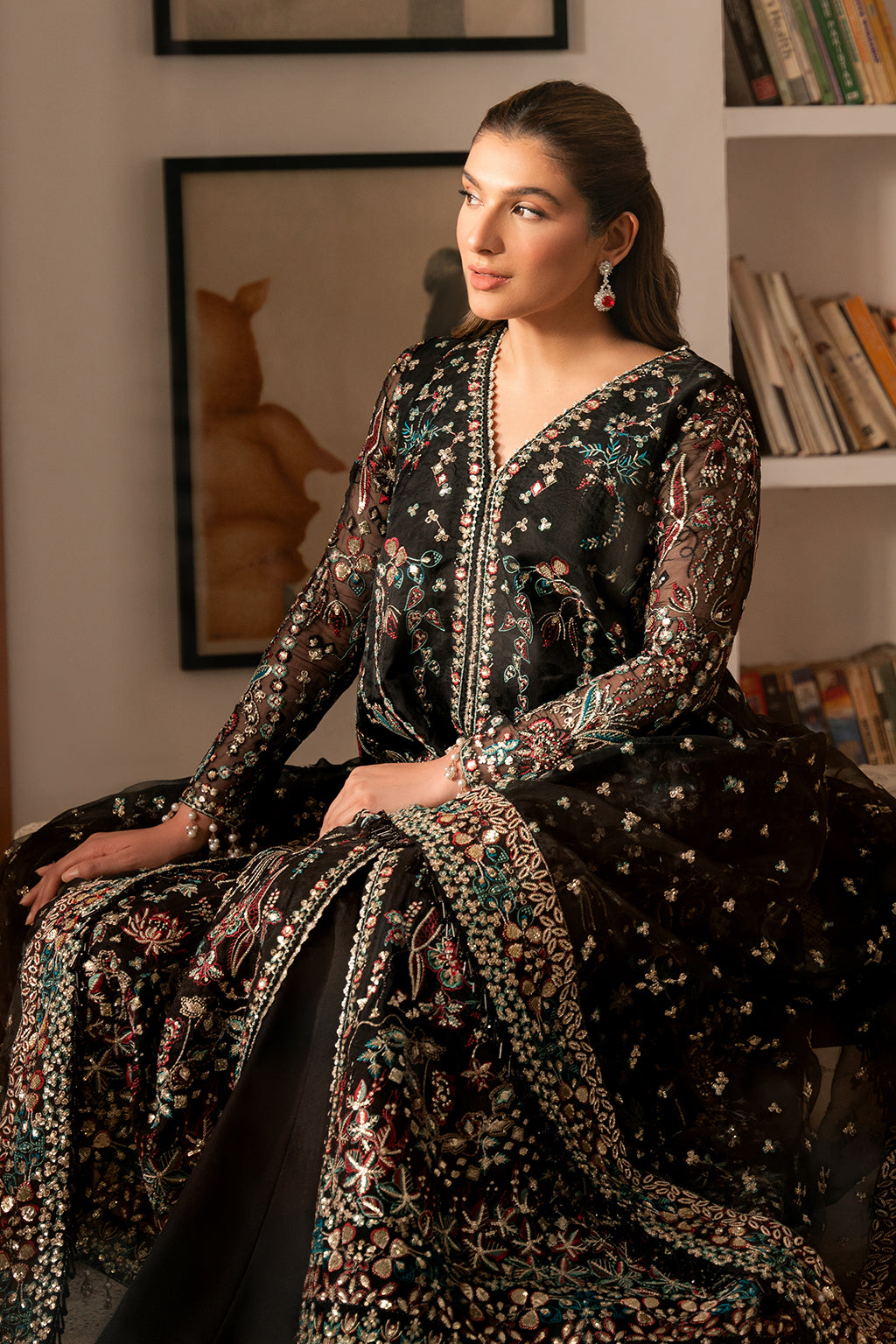 Solene by Ayzel Embroidered Organza 3Pc Suit D-06 FLEUR