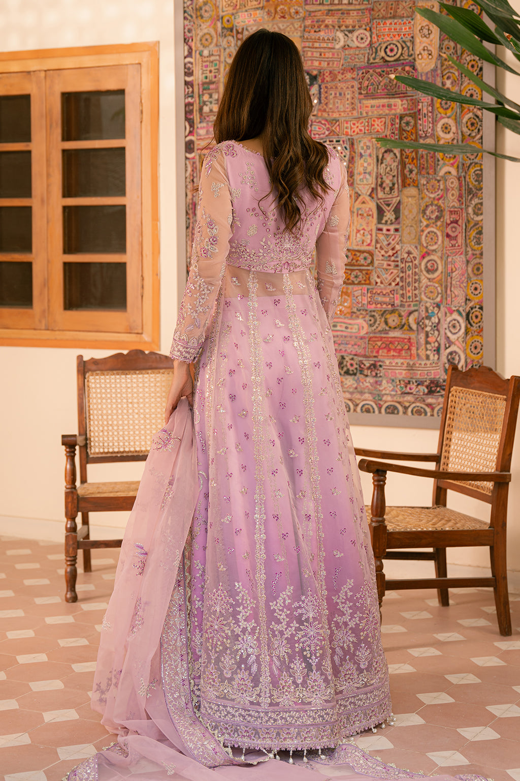 Solene by Ayzel Embroidered Organza 3Pc Suit D-07 MARLENE