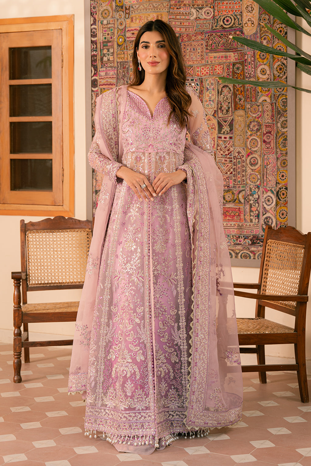 Solene by Ayzel Embroidered Organza 3Pc Suit D-07 MARLENE