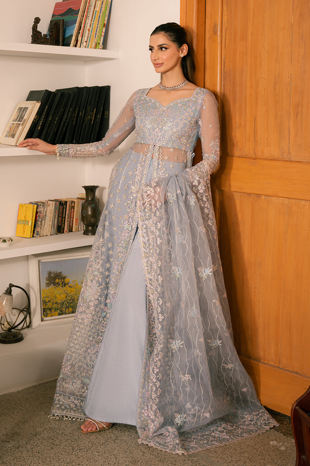 Solene by Ayzel Embroidered Organza 3Pc Suit D-08 HAILEY