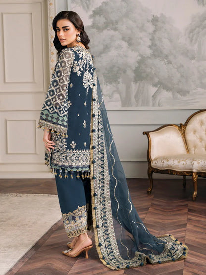 Baroque Chantelle Embroidered Luxury Chiffon 3Pc Suit EC-01