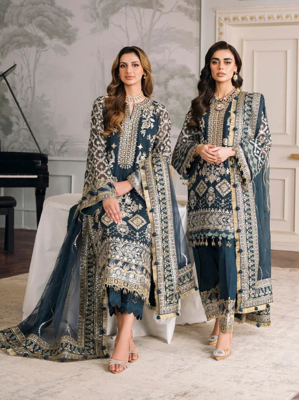 Baroque Chantelle Embroidered Luxury Chiffon 3Pc Suit EC-01