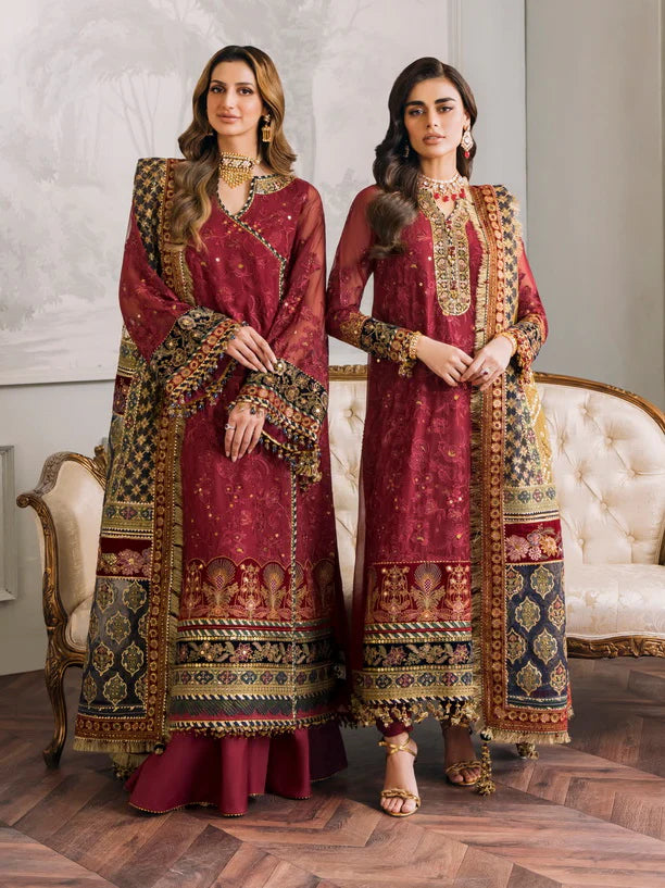 Baroque Chantelle Embroidered Luxury Chiffon 3Pc Suit EC-07