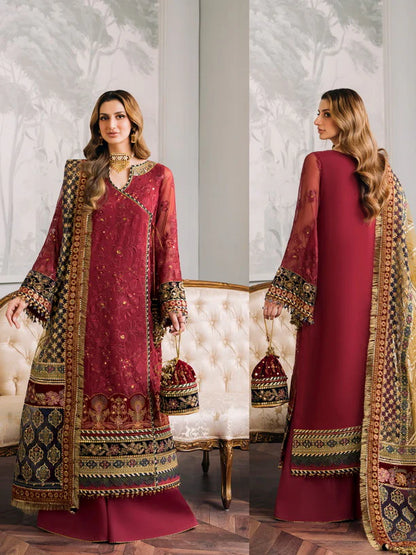 Baroque Chantelle Embroidered Luxury Chiffon 3Pc Suit EC-07