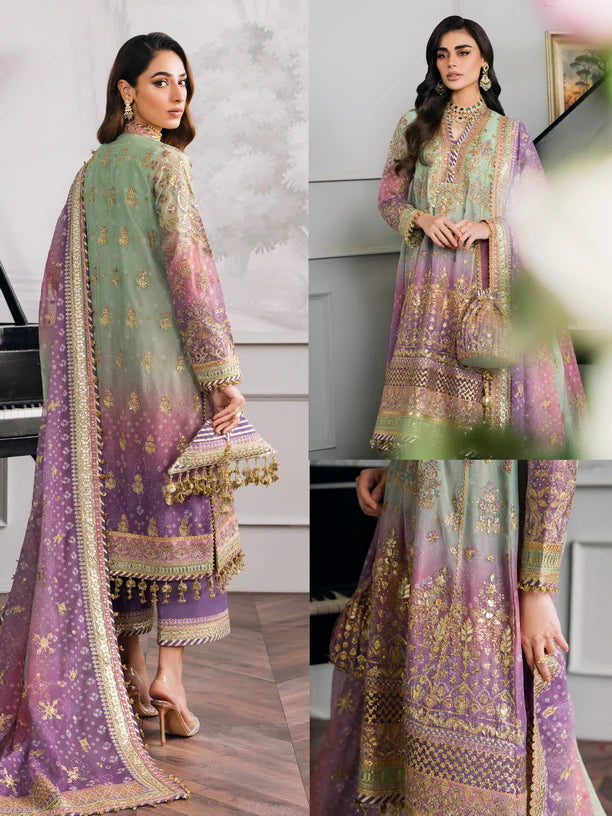 Baroque Chantelle Embroidered Luxury Chiffon 3Pc Suit EC-08