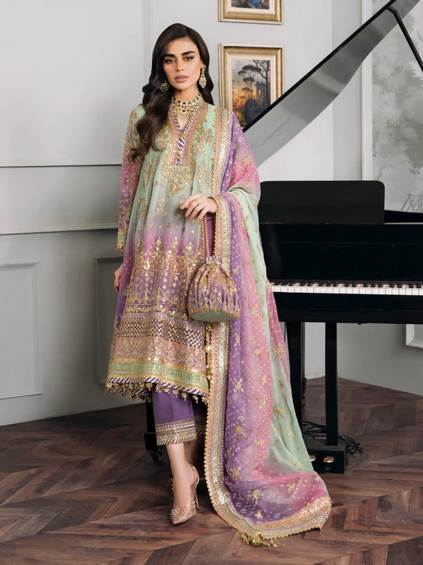 Baroque Chantelle Embroidered Luxury Chiffon 3Pc Suit EC-08