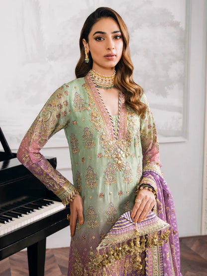 Baroque Chantelle Embroidered Luxury Chiffon 3Pc Suit EC-08