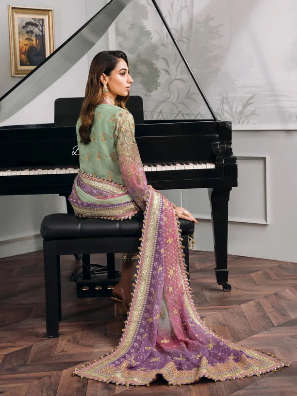 Baroque Chantelle Embroidered Luxury Chiffon 3Pc Suit EC-08