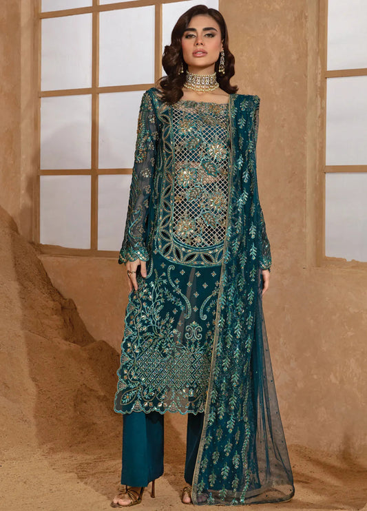 Rang Rasiya Chatoyer Embroidered Chiffon 3Pc Suit D-01 Zimil