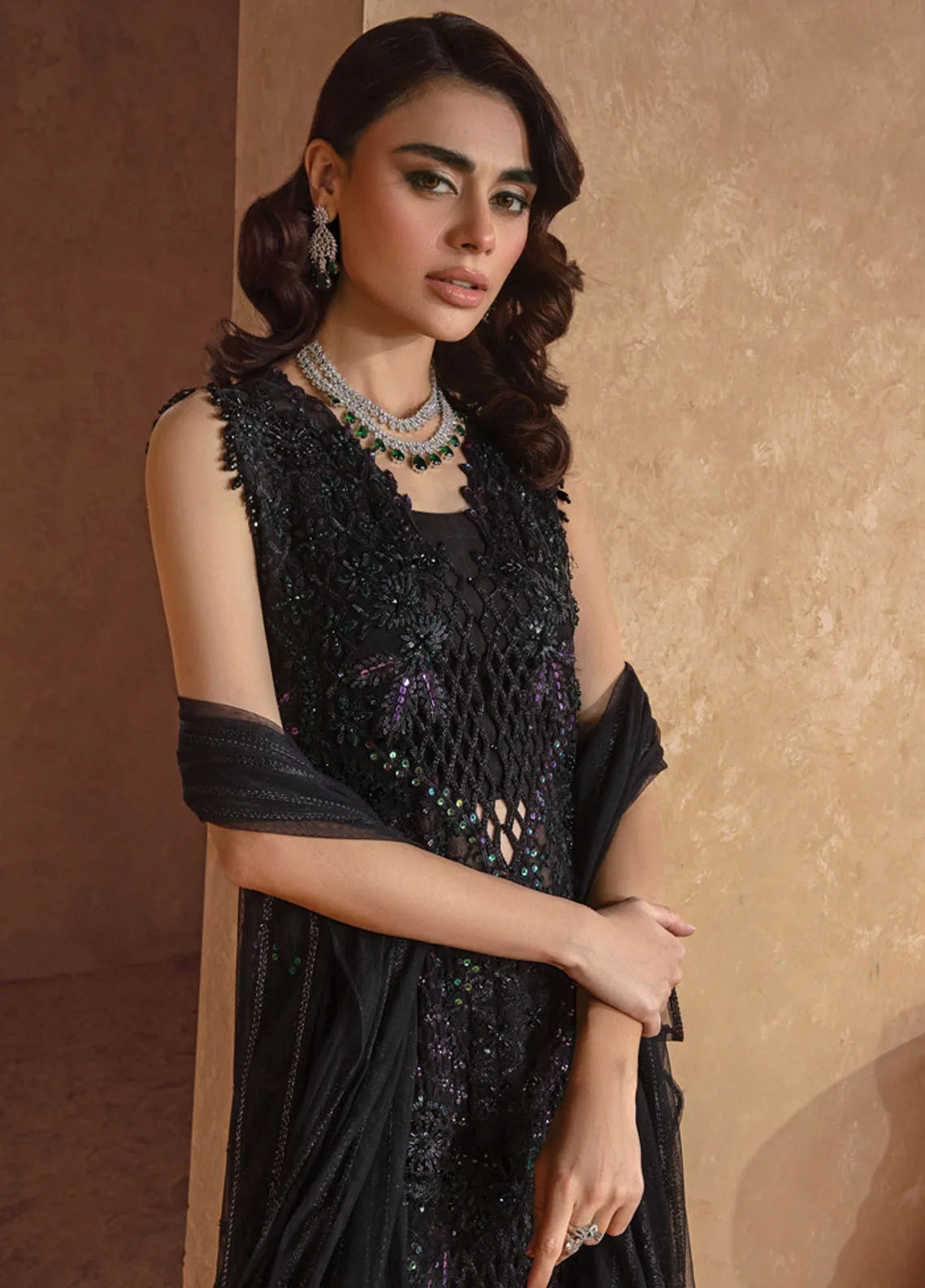 Rang Rasiya Chatoyer Embroidered Chiffon 3Pc Suit D-03 Mira