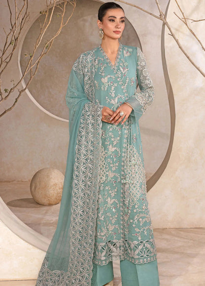 Rang Rasiya Chatoyer Embroidered Chiffon 3Pc Suit D-04 Firuzeh