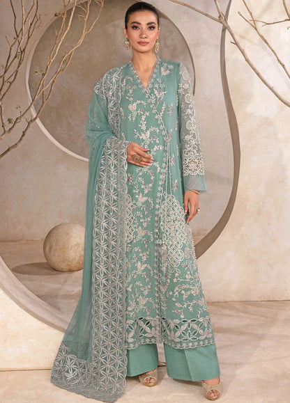 Rang Rasiya Chatoyer Embroidered Chiffon 3Pc Suit D-04 Firuzeh