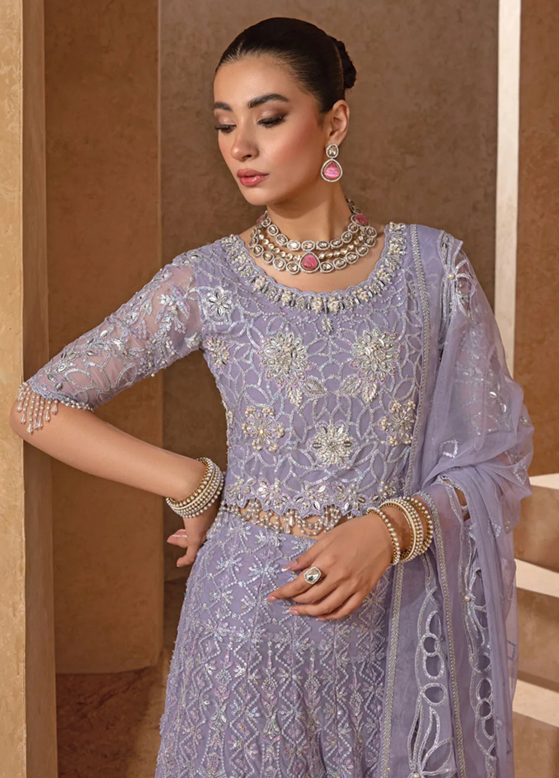 Rang Rasiya Chatoyer Embroidered Chiffon 3Pc Suit D-08 Jehan