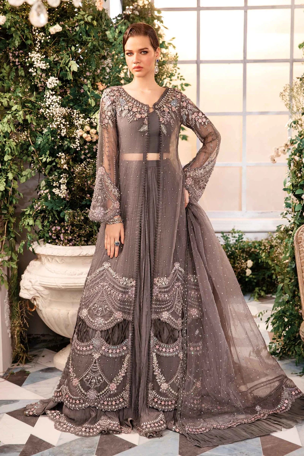 MARIA B__3 Piece Embroidered Organza Suit | BD-2902