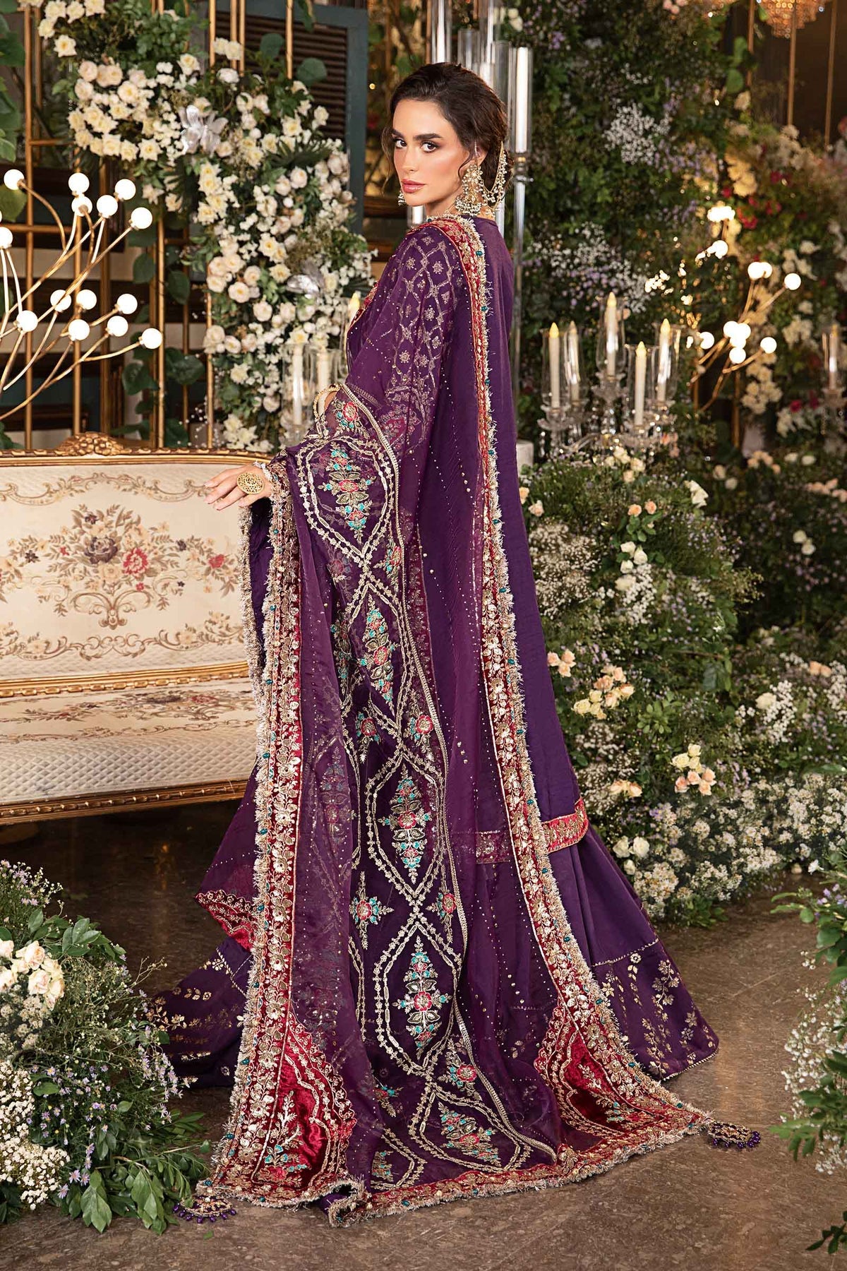 MARIA B__3 Piece Embroidered Raw Silk Suit | BD-2903