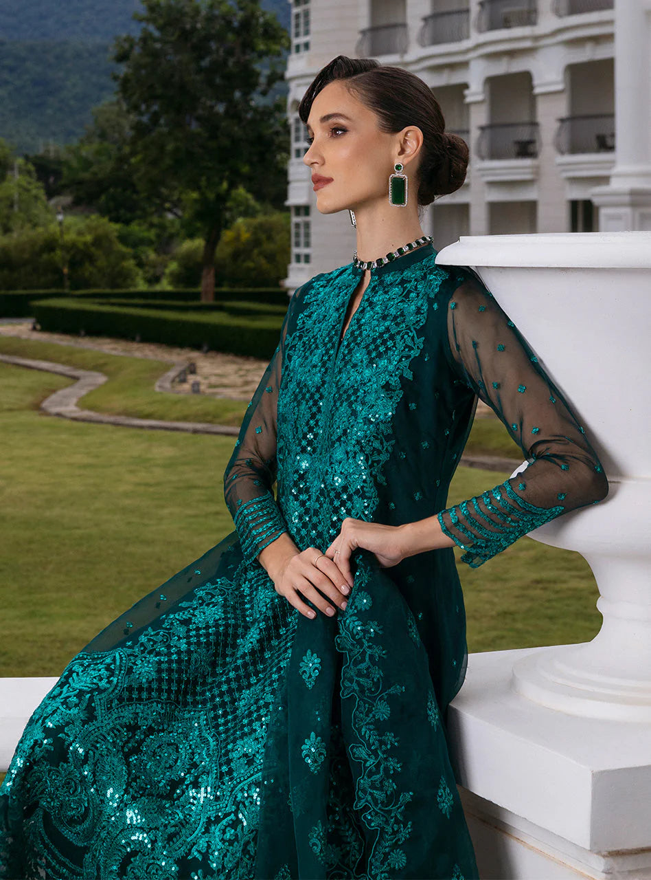 Zainab Chottani Embroidered Organza 3Pc Suit D-01 Zeina