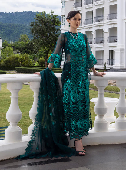 Zainab Chottani Embroidered Organza 3Pc Suit D-01 Zeina