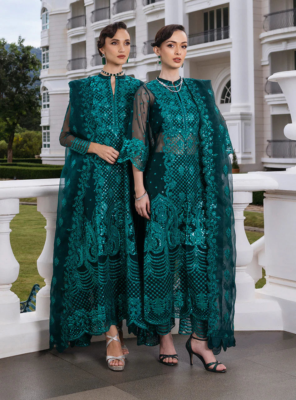 Zainab Chottani Embroidered Organza 3Pc Suit D-01 Zeina