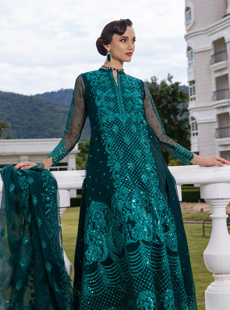 Zainab Chottani Embroidered Organza 3Pc Suit D-01 Zeina